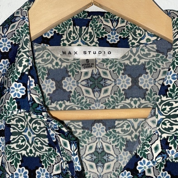 Max Studio dress Small belted 3/4 button down front and sleeve gently worn - Picture 3 of 8